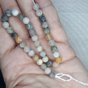 $💲$ 6mm Matte Bamboo Agate 8in Strand #1